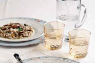 Ριζότο με φακές και ψητά μανιτάρια