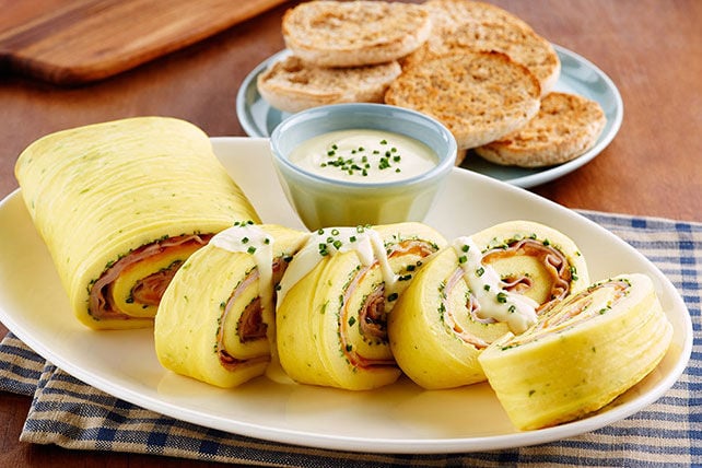 Ρολά ομελέτας με τυρί