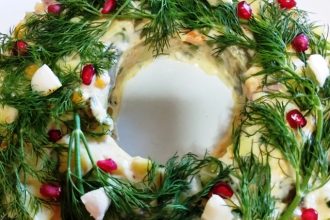 Ρώσικη σαλάτα γιορτινό στεφάνι