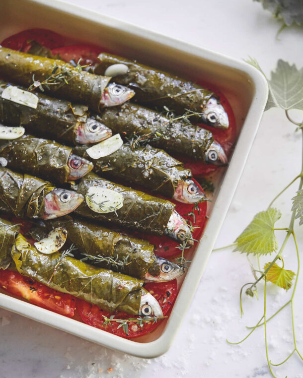 Σαρδέλες στα αμπελόφυλλα από την Πόλη