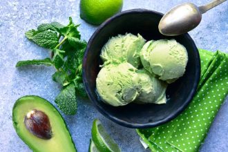 Παγωτό αβοκάντο και λάιμ