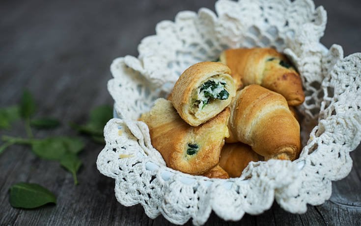 Κρουασάν με σπανάκι και τυρί φέτα