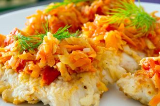 Μπακαλιάρος στο φούρνο με μεξικάνικη σάλτσα