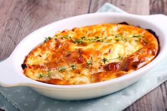 Σουφλέ με μπρόκολο και ζαμπόν