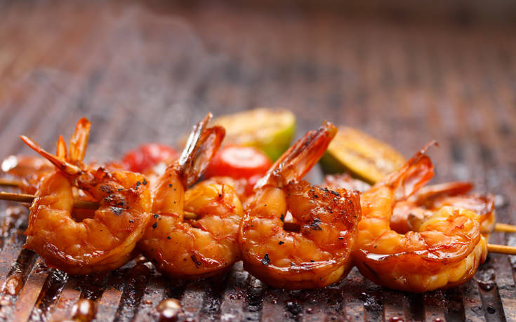 Ψητές γαρίδες μαριναρισμένες