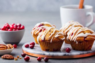 Αφράτα κεκάκια με κράνμπερις και τζίντζερ