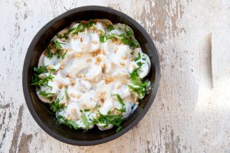 Τορτελίνια με σως από γιαούρτι