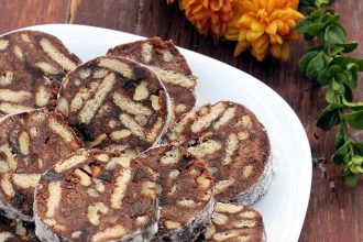 Εύκολος σοκολατένιος κορμός (ή σαλάμι)