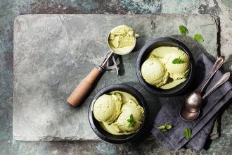 Παγωτό μέντα με γάλα καρύδας