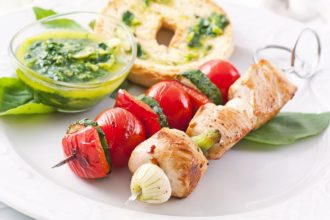 Σουβλάκια κοτόπουλο με πέστο