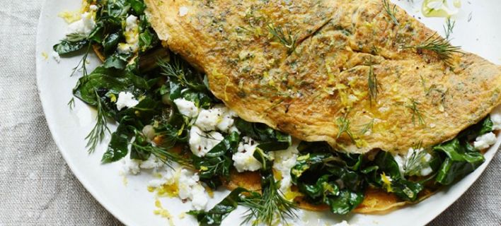 Μαλακή ομελέτα με πρασινάδα