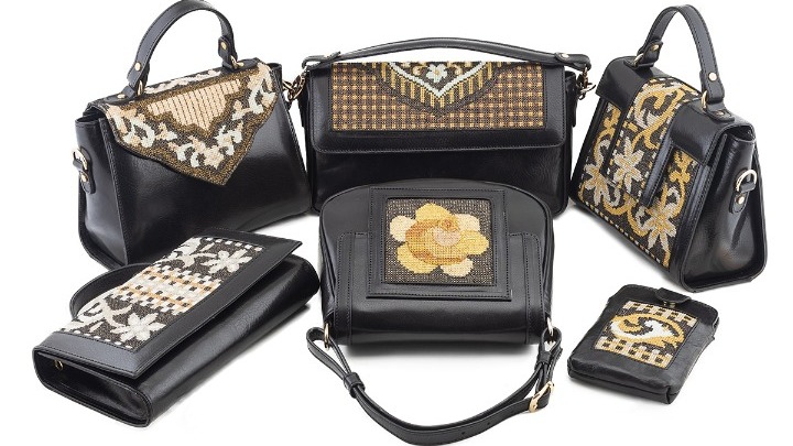 Δερμάτινες τσάντες, με κεντημένα σχέδια από ...μπουζούκια