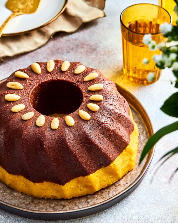 Χαλβάς δίχρωμος με σοκολάτα και εσπεριδοειδή