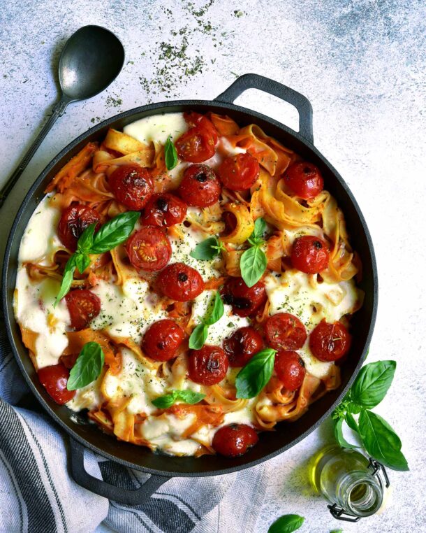 Χυλοπίτες Πηλίου με 4 ελληνικά τυριά και ντοματίνια στον φούρνο