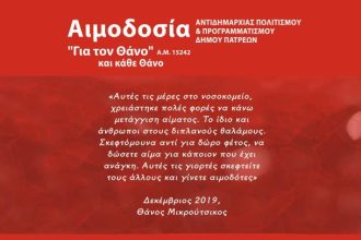 Εθελοντική αιμοδοσία στην Πάτρα, στην μνήμη του Θάνου Μικρούτσικου