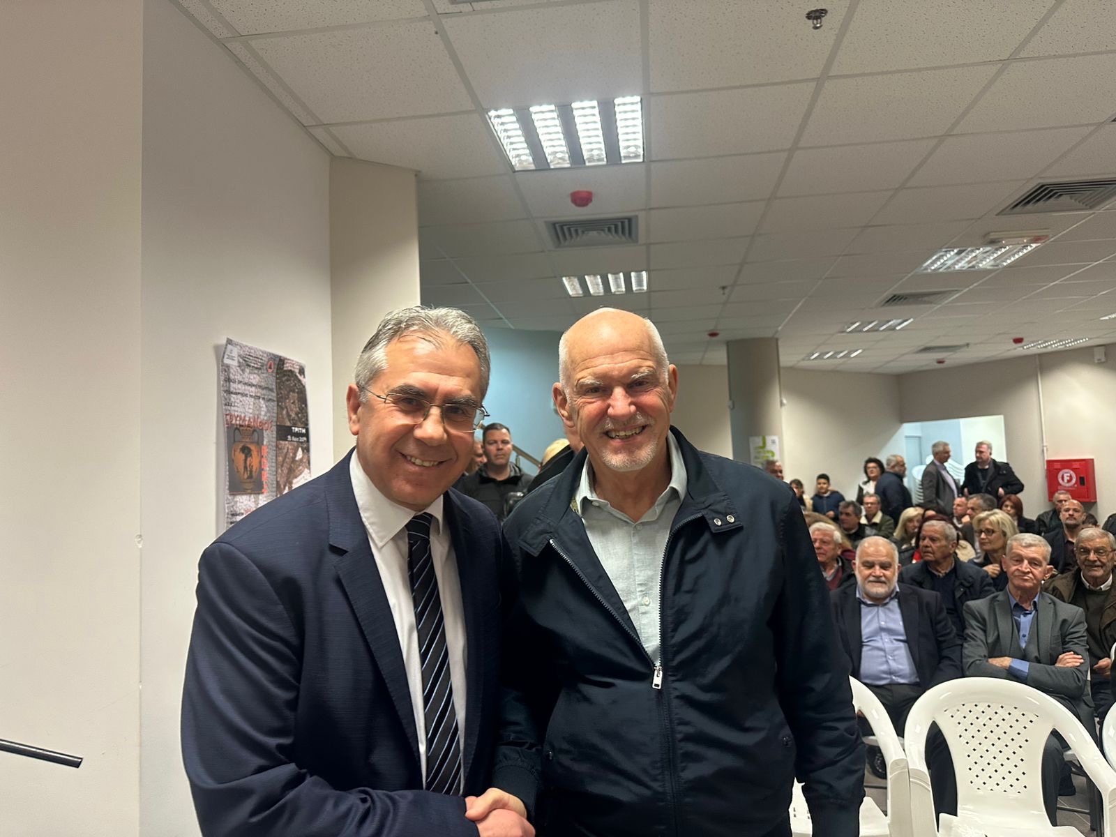 Ο Γιώργος Α. Παπανδρέου στην κοπή της Πρωτοχρονιάτικης Πίτας του Δήμου Ερυμάνθου