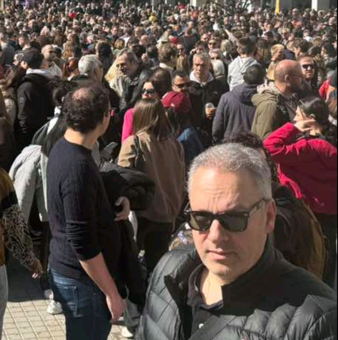 Ο Φώτης Ηλιόπουλος στη διαμαρτυρία για τα Τέμπη