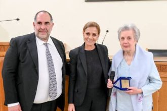 Η Κατερίνα Σολωμού στην εκδήλωση των εμπόρων