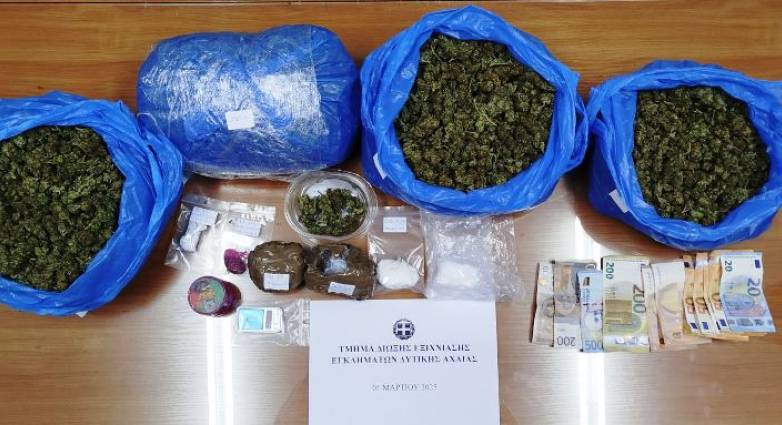 Κάτω Αχαΐα: Προφυλακίστηκε ο 23χρονος διακινητής που συνελήφθη με μεγάλες ποσότητες χασίς και κοκαΐνης