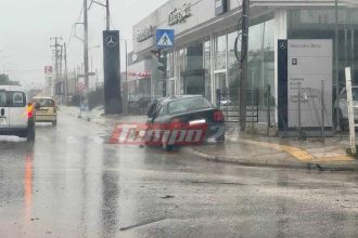 Πάτρα: Τροχαίο στην εθνική εν μέσω έντονης βροχόπτωσης (ΦΩΤΟ)