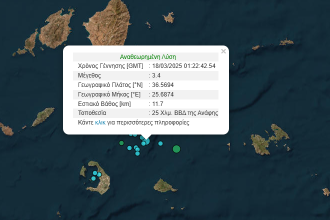 Σεισμός 3,4 Ρίχτερ στη Σαντορίνη, τα ξημερώματα