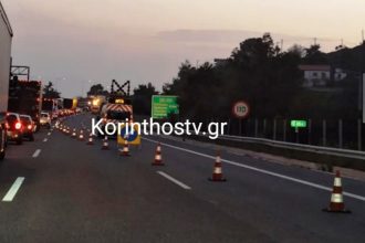 Τροχαίο με νταλίκα στην Εθνική Οδό - Με δυσχέρεια η κυκλοφορία προς Κόρινθο