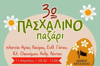 Την Παρασκευή 11 Απριλίου στο κέντρο του Αιγίου, το 3ο Πασχαλινό Παζάρι μαθητών 25 σχολείων της Αιγιάλειας
