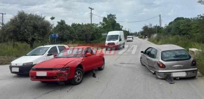 Σφοδρή σύγκρουση κοντά στα Βραχνέικα - Έφυγαν οι ρόδες από το ένα ΙΧ (ΦΩΤΟ)