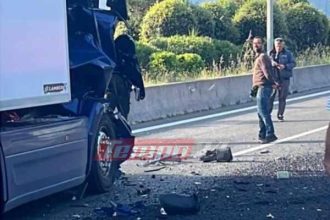 Πάτρα: Τροχαίο στην Περιμετρική - Φορτηγό έκλεισε το ρεύμα προς Πύργο ΦΩΤΟ