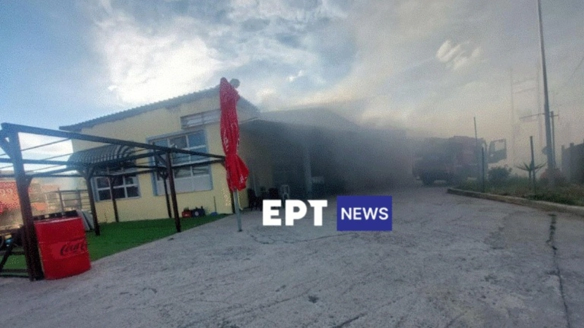 Μεγάλη φωτιά σε σούπερ μάρκετ στη Λέσβο - Νεκρή μία γυναίκα