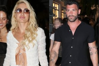 Η Ιωάννα Τούνη με τον Στάθη Σχίζα χέρι χέρι στη Μύκονο