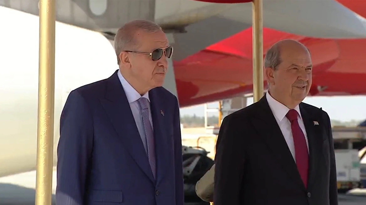 Προκλητικός Ερντογάν από τα Κατεχόμενα: Χαρακτήρισε «ειρηνευτική επιχείρηση» την τουρκική εισβολή στην Κύπρο