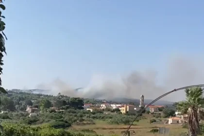 Φωτιά στα Κύθηρα - Καίγεται δάσος, μήνυμα του 112