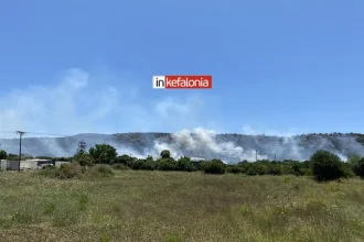 Φωτιά στην Κεφαλονιά - Σηκώθηκαν 2 αεροσκάφη και ένα ελικόπτερο