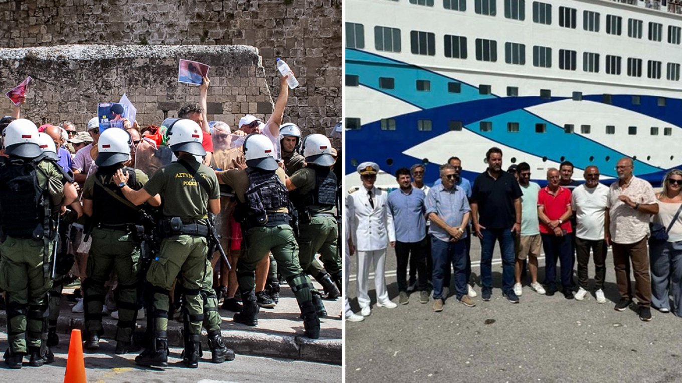 Δύο κόσμοι στη Ρόδο για τους Ισραηλινούς τουρίστες: Συγκέντρωση με συλλήψεις, υποδοχή με γλυκά και κεράσματα