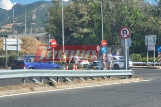 Πάτρα: Τροχαίο ατύχημα στον κόμβο Οβρυάς - ΦΩΤΟ