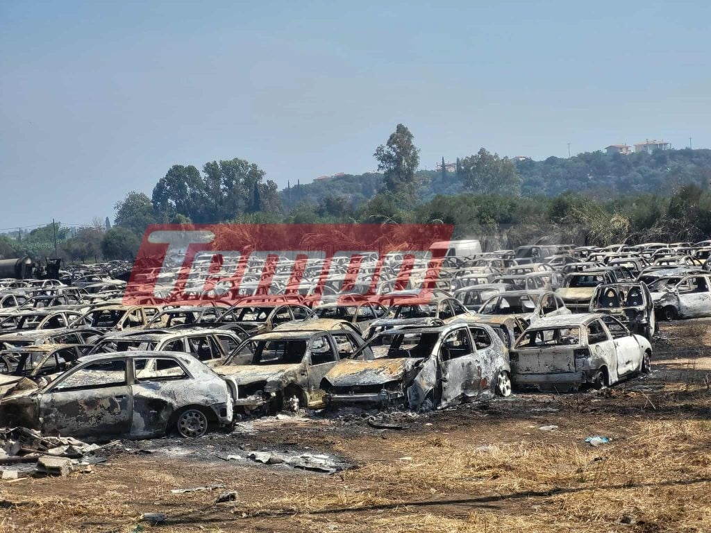 Φωτιά στην Κάτω Αχαΐα: Στάχτη έγιναν περισσότερα από 1.000 κατεσχεμένα αυτοκίνητα σε μάντρα του ΟΔΔΥ - ΦΩΤΟ