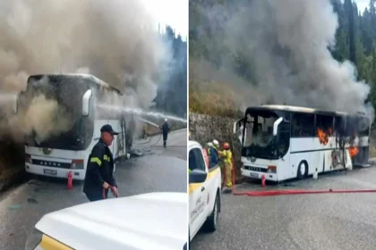 Φωτιά σε τουριστικό λεωφορείο στην Κέρκυρα - Σώοι όλοι οι επιβαίνοντες