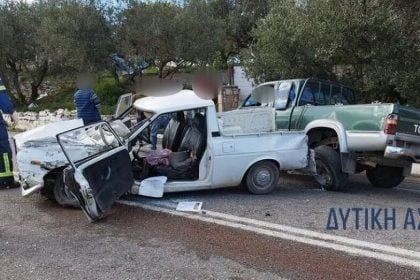 Δυτική Αχαΐα: Τροχαίο με δυο τραυματίες, σε σοβαρή κατάσταση ο ένας