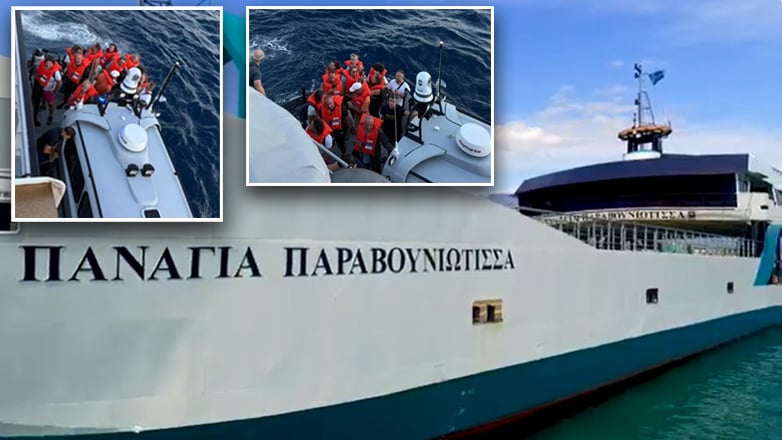 Κολλημένο στην ξέρα παραμένει το φέρι μποτ στην Εύβοια, γεμάτο με αυτοκίνητα