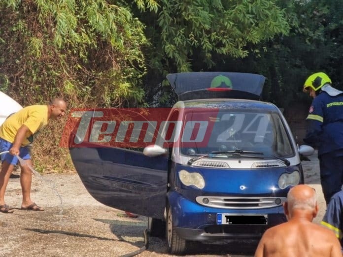 Πάτρα: Αυτοκίνητο έπιασε φωτιά στην Αρόη