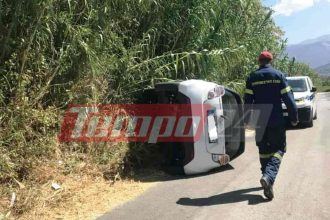 Πάτρα: Εξετράπη όχημα στην Πλαζ - Εγκλωβίστηκε οδηγός (ΦΩΤΟ)