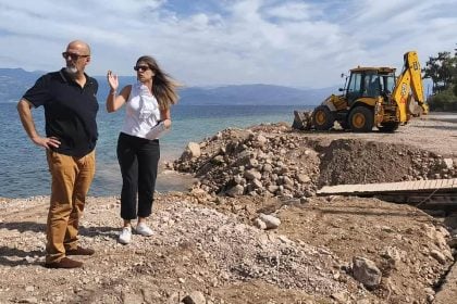 Ο Χαράλαμπος Μπονάνος στο έργο της παραλιακής του Ρίου