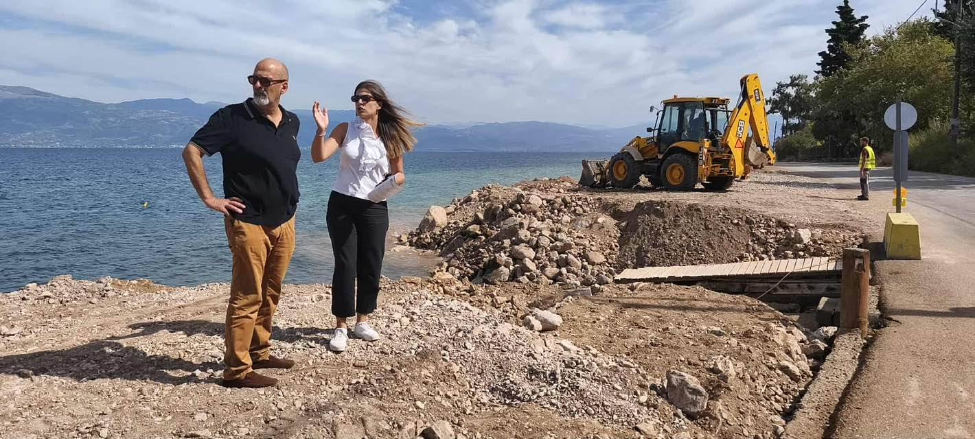 Ο Χαράλαμπος Μπονάνος στο έργο της παραλιακής του Ρίου