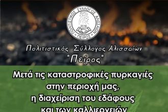 Ημερίδα: Διαχείριση του εδάφους μετά τις καταστροφικές πυρκαγιές