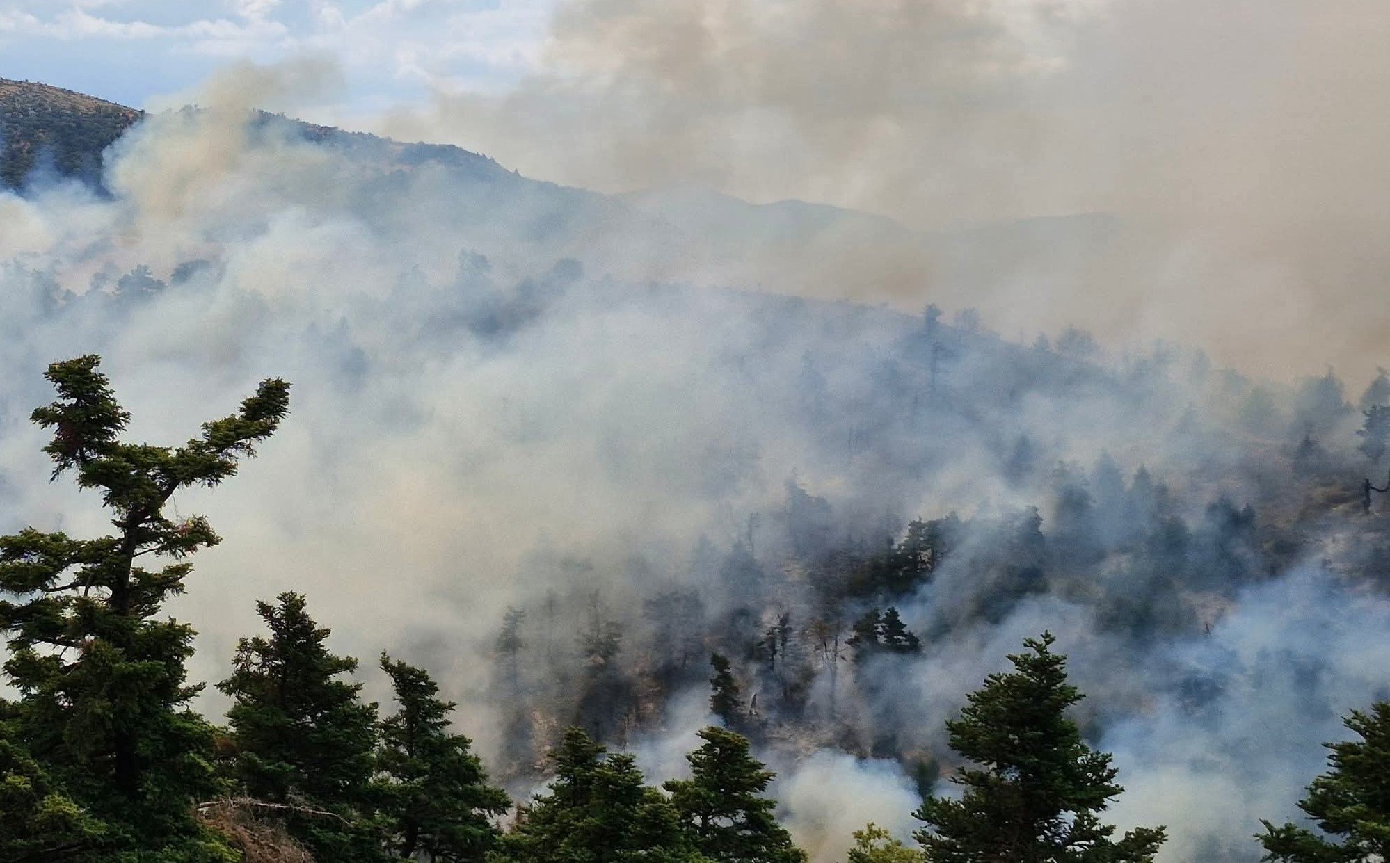 Πάτρα: Σε ύφεση η φωτιά στο Παναχαϊκό