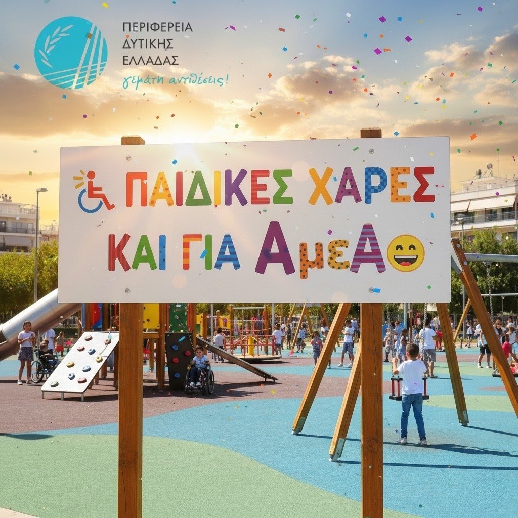 Δυτική Ελλάδα: Δημοπρατούνται 19 παιδικές χαρές προσβάσιμες και σε παιδιά με αναπηρίες