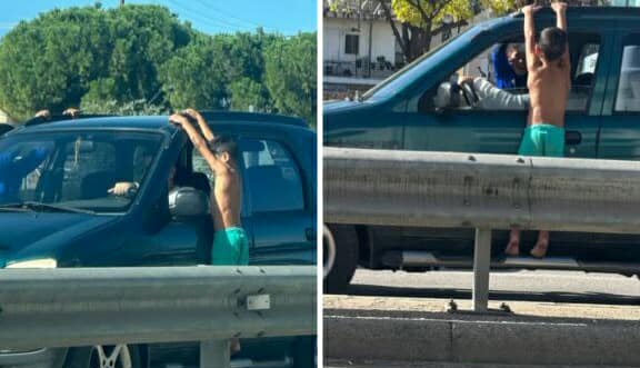 Πάτρα: Μικροί ρομά κρέμονται από ΙΧ προκαλώντας σοκ στους οδηγούς ΦΩΤΟ