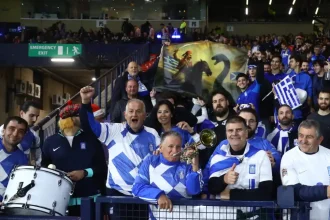 Δανία – Ελλάδα: Οι Έλληνες φίλαθλοι έκαναν μπλε την Κοπεγχάγη