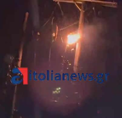 Δυτ. Ελλάδα: Κεραυνός "χτύπησε" κολώνα της ΔΕΗ - ΒΙΝΤΕΟ